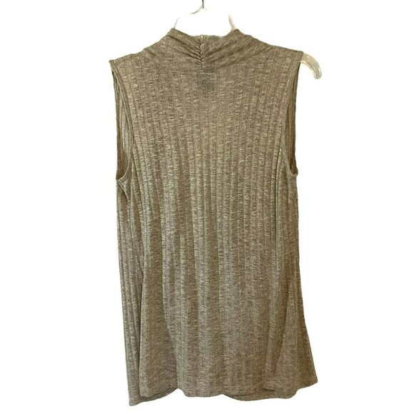 Babeau Vest Overlap Twist Sleeveless Drape Front Women's Size Medium in Taupe - Picture 5 of 10